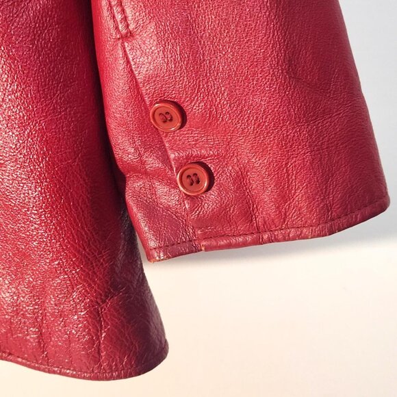 Women's Vintage Starling Germany Leather 3 Button Metro Blazer Size: 16 - Picture 5 of 16